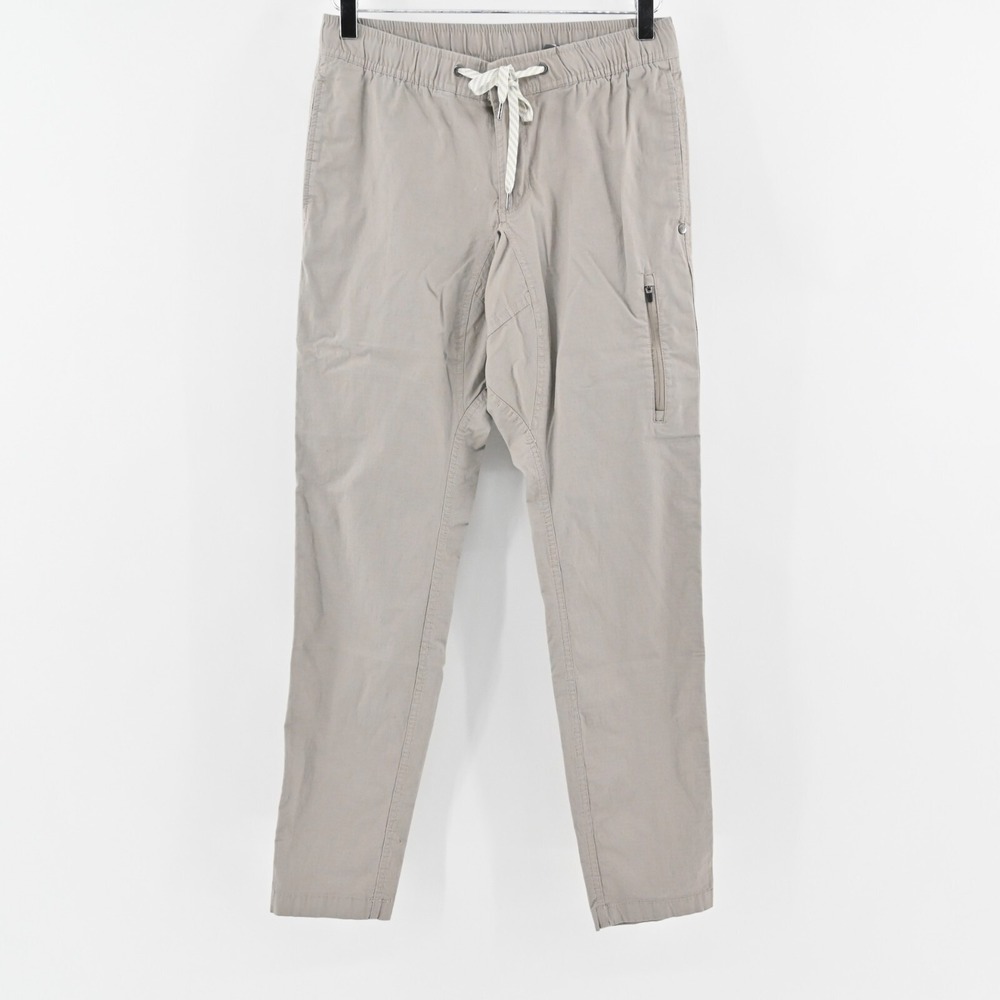 Vuori Climber Sesame Ripstop Pants Mens Size S Drawstring Zip Pocket Slim Fit - Picture 1 of 10